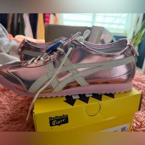 Onitsuka Tiger sneakers.  Metallic pink